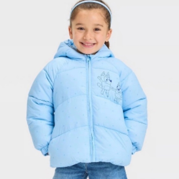 Bluey Hooded Puffer Jacket 5T - Picture 1 of 7